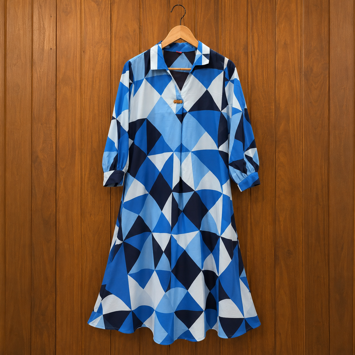 Blue Geometric Printed Co-ord Set