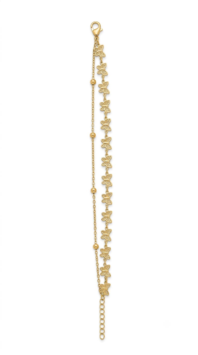 Golden Butterfly Cascade Bracelet